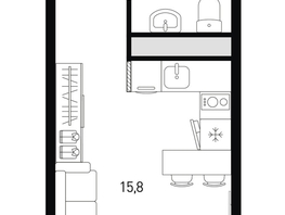 Продается Студия Ткачева ул, 20.8  м&sup2;, 3056768 рублей