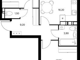 Продается 2-комнатная квартира ЖК Эстет, литер 49.2, 66.2  м&sup2;, 8861532 рублей