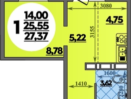 Продается Студия ЖК Суворовский, литера 1, 27.37  м&sup2;, 3970000 рублей