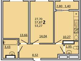 Продается 2-комнатная квартира ЖК Фрейм, 11Б, 53.2  м&sup2;, 9336600 рублей