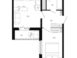 Продается 1-комнатная квартира ЖК Левенцовка Парк, лит 8-11 стр.1, сек.1,2,3, 35.1  м&sup2;, 4525092 рублей