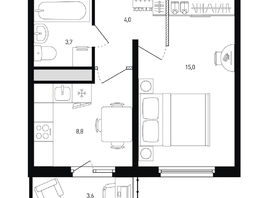 Продается 1-комнатная квартира ЖК Левенцовка Парк, лит 8-11 стр.1, сек.1,2,3, 32.5  м&sup2;, 5494905 рублей