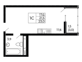 Продается Студия ЖК Западные Аллеи, литера 6.3, 23.55  м&sup2;, 3791550 рублей