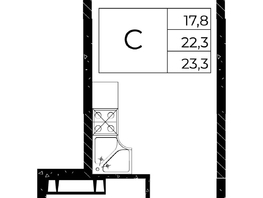 Продается Студия ЖК Флора, литера 3.1, 23.58  м&sup2;, 3088980 рублей