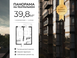 Продается 1-комнатная квартира ЖК Панорама на Театральном, литера 1, 39.8  м&sup2;, 8397800 рублей
