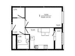 Продается 1-комнатная квартира ЖК ПРИТЯЖЕНИЕ, литер 3, 41.1  м&sup2;, 5616600 рублей