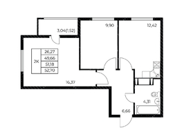 Продается 2-комнатная квартира ЖК Звезда Столицы 2, 52.7  м&sup2;, 8642800 рублей