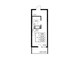 Продается Студия ЖК Звезда Столицы 2, 24.03  м&sup2;, 4421520 рублей