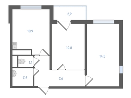 Продается 2-комнатная квартира ЖК Левенцовка Парк, литер 8-14, 48.8  м&sup2;, 5568080 рублей