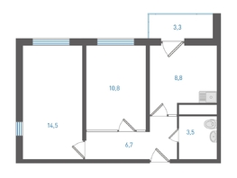 Продается 2-комнатная квартира ЖК Левенцовка Парк, литер 8-14, 45.9  м&sup2;, 7031880 рублей