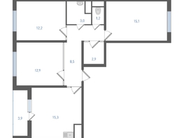 Продается 3-комнатная квартира ЖК Левенцовка Парк, литер 8-14, 74  м&sup2;, 8880000 рублей