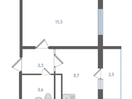 Продается 1-комнатная квартира ЖК Левенцовка Парк, литер 8-14, 32.9  м&sup2;, 4606000 рублей