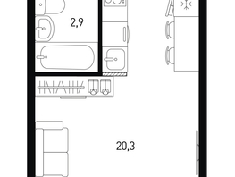 Продается Студия ЖК 5 элемент Аске, лит 5-11 стр.2, сек.5,6, 24.6  м&sup2;, 3707220 рублей