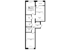 Продается 3-комнатная квартира ЖК Придонье, литер 3.1, 65.1  м&sup2;, 7161000 рублей