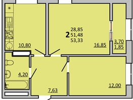 Продается 2-комнатная квартира ЖК Frame (Фрейм), 11В, 59.6  м², 9536000 рублей