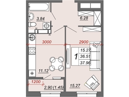 Продается 1-комнатная квартира ЖК Frame (Фрейм), 11В, 37.96  м², 6472180 рублей
