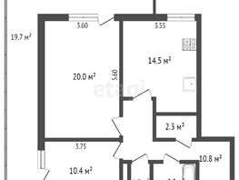 Продается 2-комнатная квартира Мира ул, 62.3  м², 6500000 рублей