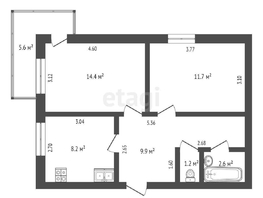 Продается 2-комнатная квартира Комарова б-р, 48  м², 6500000 рублей