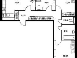 Продается 3-комнатная квартира ЖК Малина Парк, дом 1, 81.88  м², 13220000 рублей