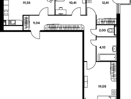 Продается 3-комнатная квартира ЖК Малина Парк, дом 2, 81.21  м², 10410000 рублей