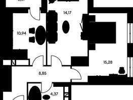 Продается 2-комнатная квартира ЖК Культура, дом 1, 57.53  м², 8410000 рублей