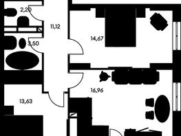 Продается 3-комнатная квартира ЖК Культура, дом 1, 68.58  м², 12670000 рублей