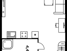 Продается 1-комнатная квартира ЖК Гринсайд, 5.1-5.5, 29.6  м², 6310000 рублей