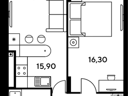 Продается 2-комнатная квартира ЖК Сезоны, 44.85  м², 7263600 рублей