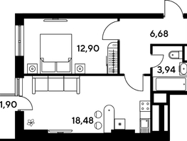 Продается 2-комнатная квартира ЖК Малина Парк, дом 4, 44.48  м², 7620000 рублей