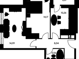 Продается 2-комнатная квартира ЖК Культура, дом 1, 54.91  м², 8050000 рублей