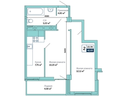 Продается 2-комнатная квартира ЖК Семейный, 42.03  м², 3698640 рублей