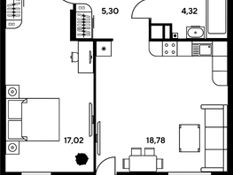 Продается 2-комнатная квартира ЖК Гринсайд, 4.1-4.3, 47.12  м², 14700000 рублей