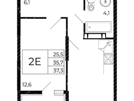 Продается 1-комнатная квартира ЖК Флора, литера 3.1, 37.3  м², 4326800 рублей