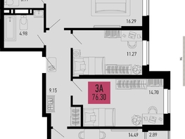 Продается 3-комнатная квартира ЖК СТОЛИЦЫНО, литер 1.1, 76.3  м², 9690100 рублей