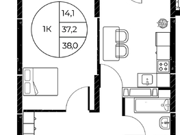 Продается 1-комнатная квартира ЖК Панорама на Театральном, литера 1, 38 м², 6384000 рублей