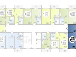 Продается 2-комнатная квартира ЖК Платовский, литер 13, 64.47  м², 6853161 рублей