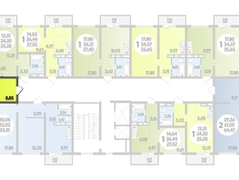 Продается 1-комнатная квартира ЖК Платовский, литер 13, 46.82  м², 5150200 рублей