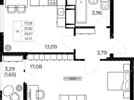 Продается 1-комнатная квартира ЖК Звезда Столицы 2, 41.21 м², 7376590 рублей