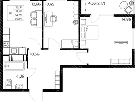 Продается 2-комнатная квартира ЖК Звезда Столицы 2, 56.94 м², 7857720 рублей