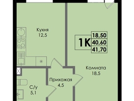 Продается 1-комнатная квартира ЖК Botanika (Ботаника), дом 1, 41.7  м², 6067350 рублей