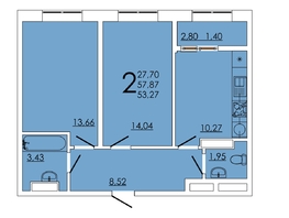 Продается 2-комнатная квартира ЖК Frame (Фрейм), 11А, 53.27  м², 8656375 рублей