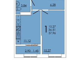 Продается 1-комнатная квартира ЖК Frame (Фрейм), 11А, 37.96  м², 6718920 рублей