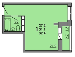 Продается Студия ЖК Gray (Грэй), кв-л 11-2, 32.4  м², 4746600 рублей