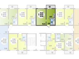 Продается 1-комнатная квартира ЖК Платовский, литер 13, 37.4  м², 5273400 рублей