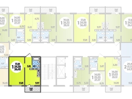 Продается 1-комнатная квартира ЖК Суворовский, литера 1, 36.4  м², 4437160 рублей