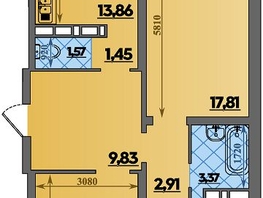 Продается 3-комнатная квартира ЖК Суворовский, литера 1, 82.58 м², 8620000 рублей
