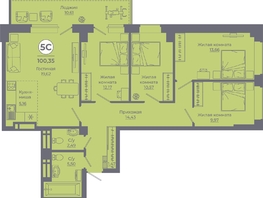 Продается 5-комнатная квартира ЖК Сокольники, литера 8, 100.28  м², 13337240 рублей