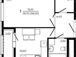 Продается 1-комнатная квартира ЖК ПРИТЯЖЕНИЕ, литер 3, 38  м², 5244000 рублей