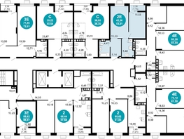 Продается 2-комнатная квартира ЖК 1799, литера 2.3, 43.51  м², 9607008 рублей