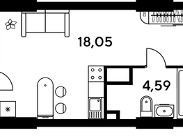 Продается Студия ЖК Малина Парк, дом 4, 24.76  м², 3750000 рублей